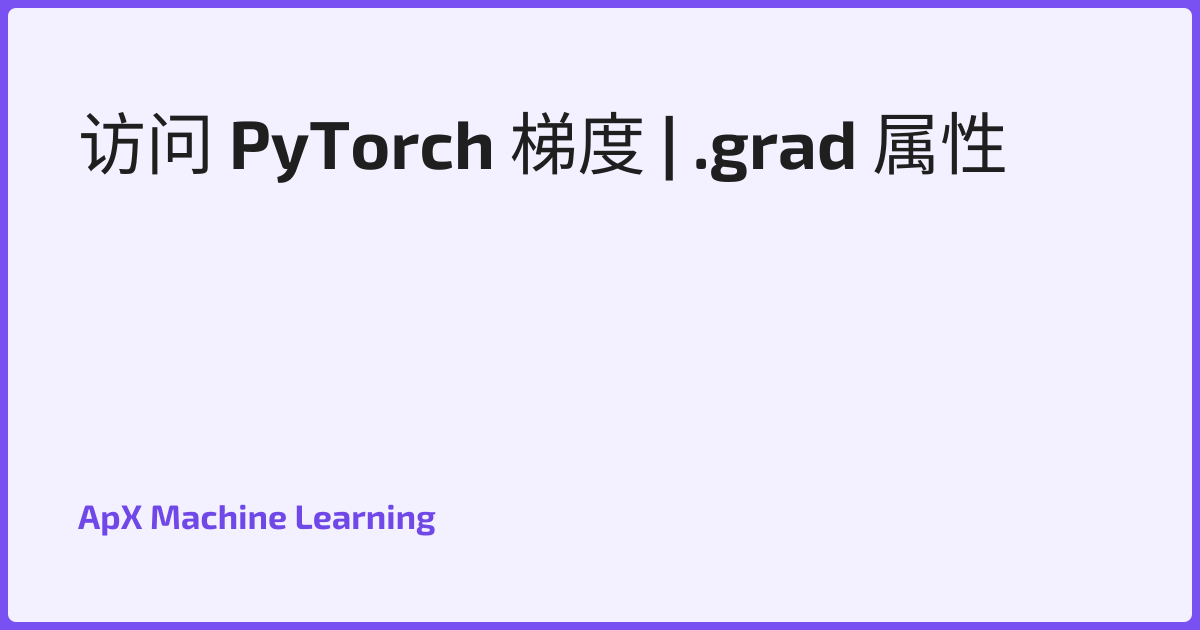 访问 PyTorch 梯度 | .grad 属性