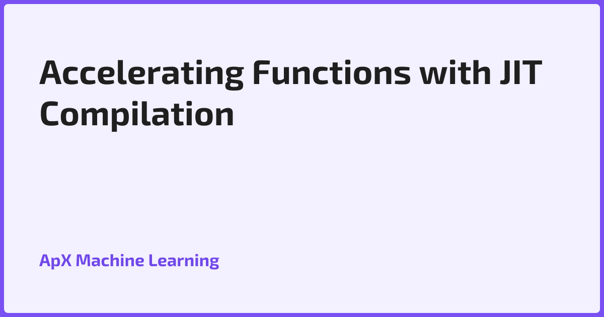Quiz for Accelerating Functions with JIT Compilation