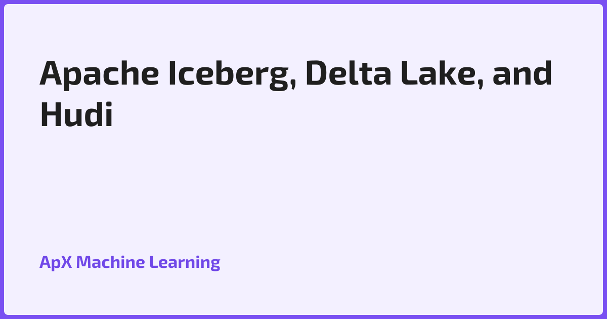 Apache Iceberg, Delta Lake, and Hudi