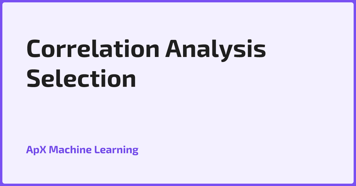 Correlation Analysis Selection