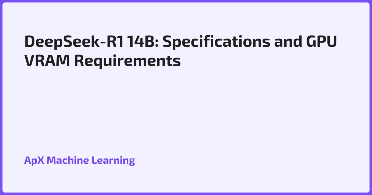 DeepSeek-R1 14B: Specifications and GPU VRAM Requirements