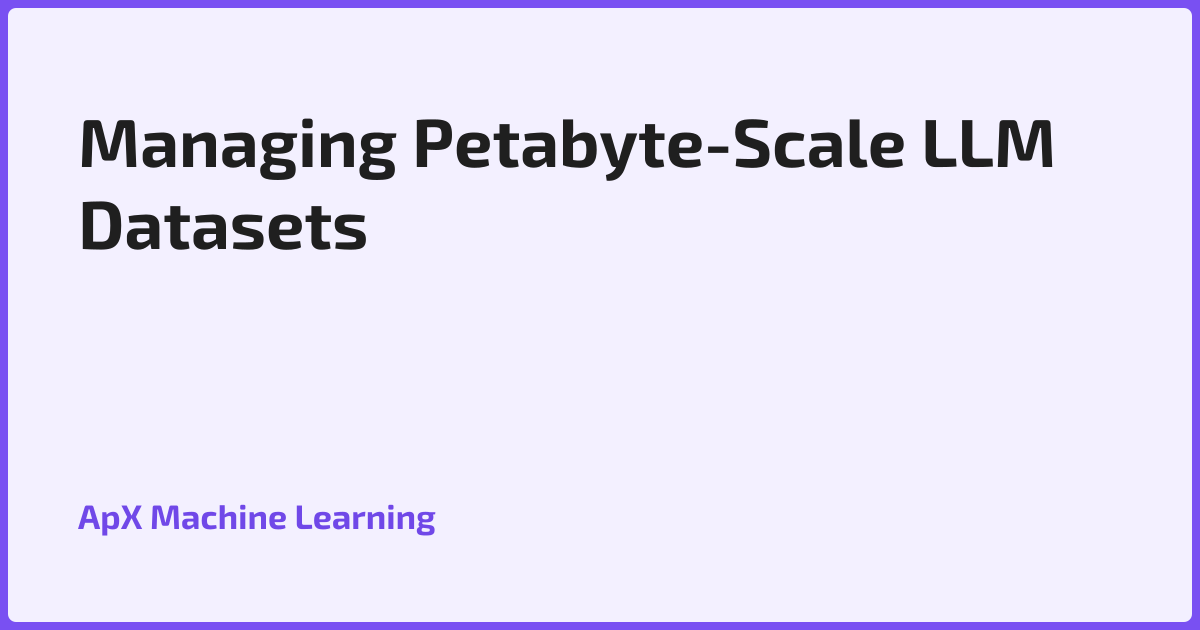 Managing Petabyte-Scale LLM Datasets
