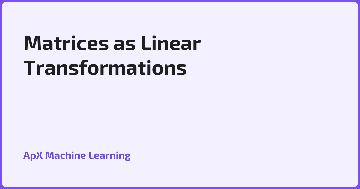 Matrices as Linear Transformations