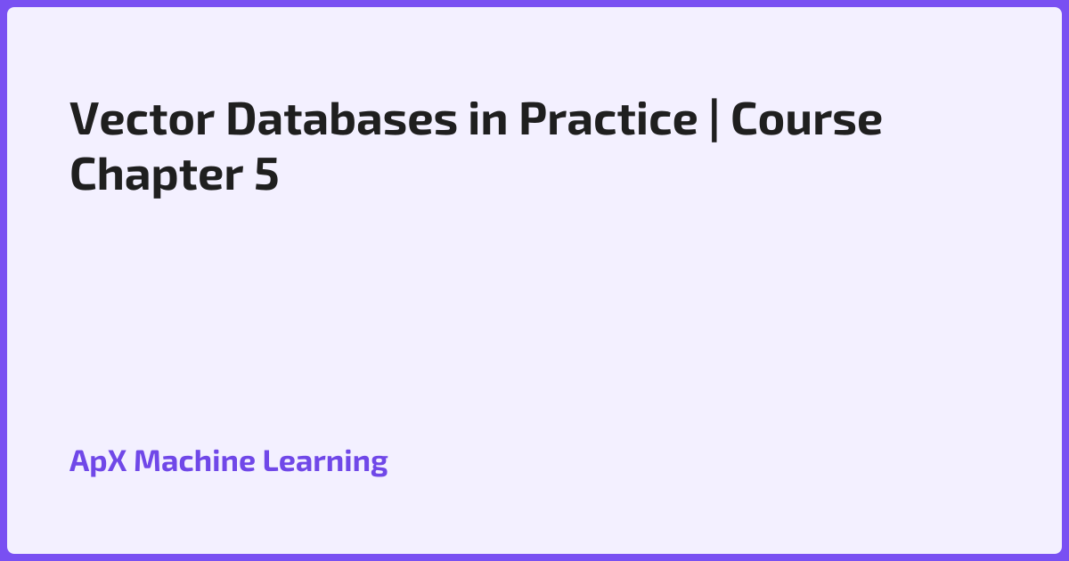 Vector Databases in Practice | Course Chapter 5